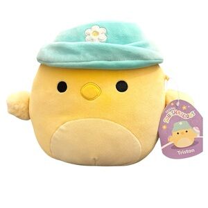 8” Squishmallow Triston the Chick - Easter Edition with Bucket Hat - NWT